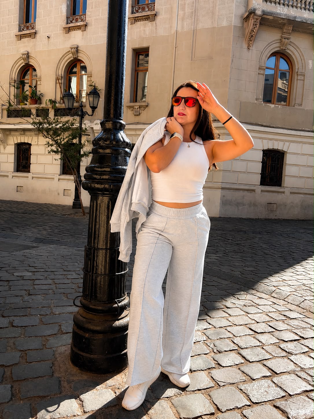 Conjunto Poleron + Palazzo Gris